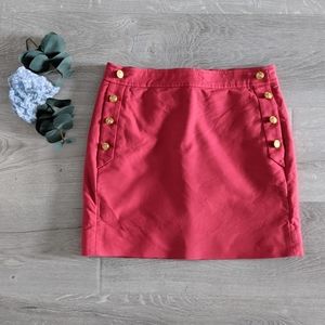 J. Crew Postage Stamp Sailor Mini Skirt in Coral